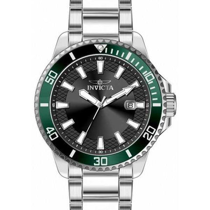 Orologio da uomo Invicta Pro Diver in acciaio inossidabile con quadrante nero al quarzo 46075