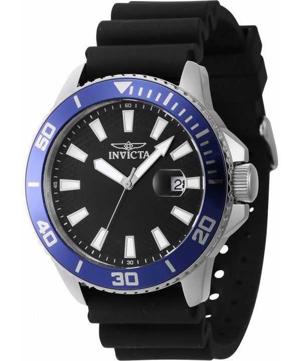 Orologio da uomo Invicta Pro Diver con cinturino in silicone quadrante nero al quarzo 46089