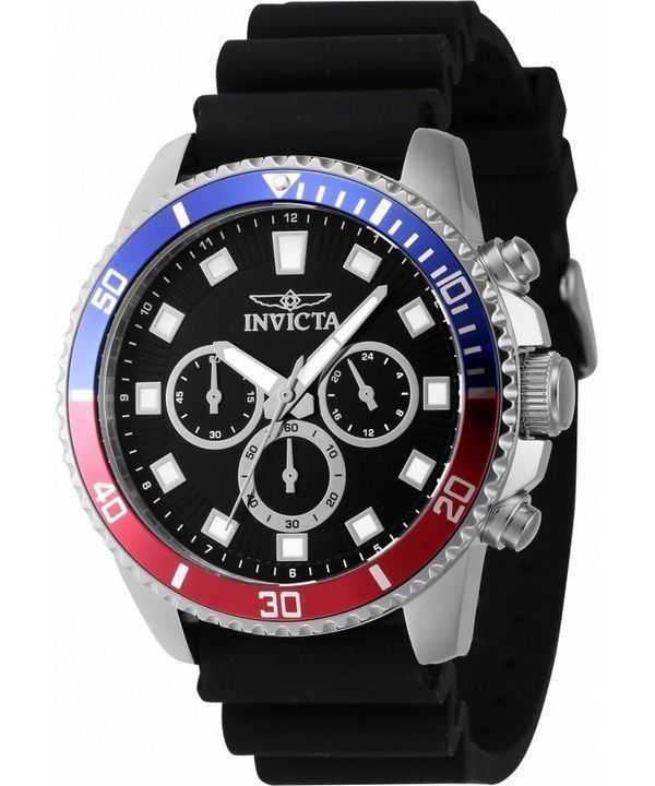 Orologio da uomo Invicta Pro Diver cronografo cinturino in silicone quadrante nero al quarzo 46119