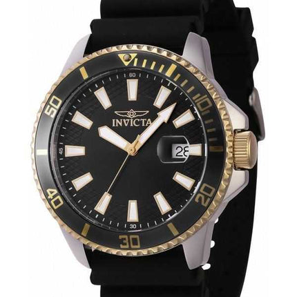 Orologio da uomo Invicta Pro Diver con cinturino in silicone quadrante nero al quarzo 46132