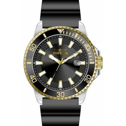 Orologio da uomo Invicta Pro Diver con cinturino in silicone quadrante nero al quarzo 46132