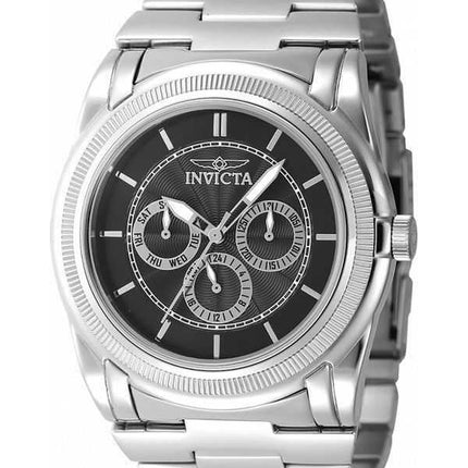 Orologio da uomo Invicta Slim GMT in acciaio inossidabile con quadrante color canna di fucile al quarzo 46258