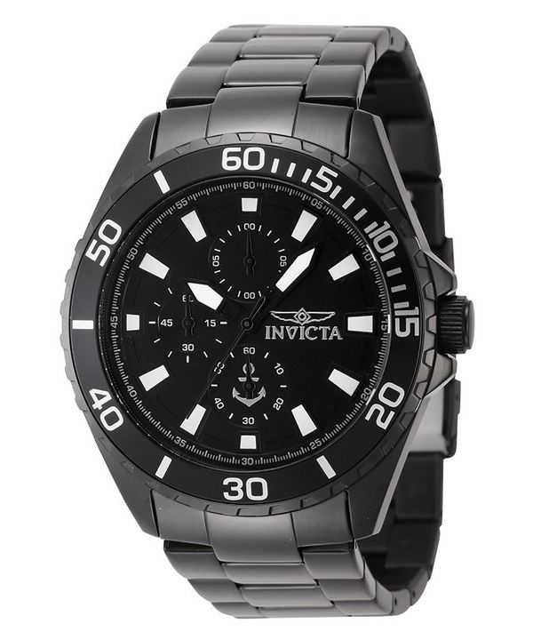 Orologio da uomo Invicta Ocean Voyage Chronograph in acciaio inossidabile con quadrante nero al quarzo 46284