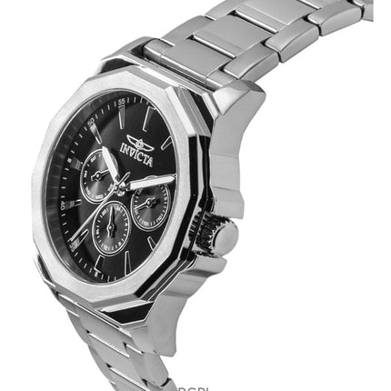 Orologio da uomo Invicta Speedway in acciaio inossidabile con quadrante nero al quarzo 46842