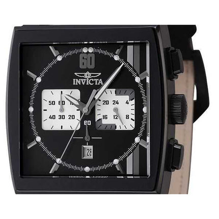 Orologio da uomo Invicta S1 Rally Chronograph GMT cinturino in pelle quadrante nero al quarzo 46853 100M