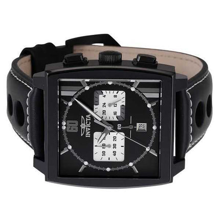 Orologio da uomo Invicta S1 Rally Chronograph GMT cinturino in pelle quadrante nero al quarzo 46853 100M