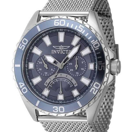Orologio da uomo Invicta Pro Diver retrograde GMT in acciaio inossidabile quadrante blu al quarzo 46905