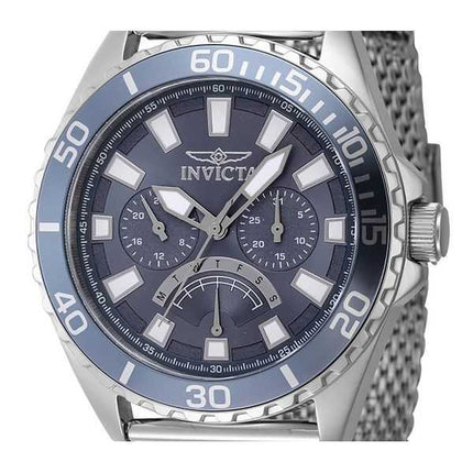 Orologio da uomo Invicta Pro Diver retrograde GMT in acciaio inossidabile quadrante blu al quarzo 46905