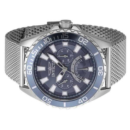 Orologio da uomo Invicta Pro Diver retrograde GMT in acciaio inossidabile quadrante blu al quarzo 46905