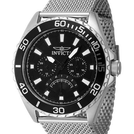 Orologio da uomo Invicta Pro Diver retrogrado GMT in acciaio inossidabile quadrante nero al quarzo 46907