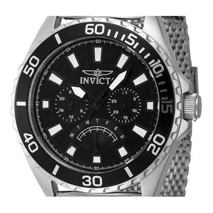 Orologio da uomo Invicta Pro Diver retrogrado GMT in acciaio inossidabile quadrante nero al quarzo 46907