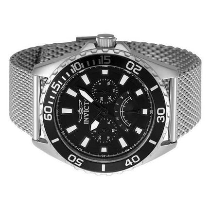 Orologio da uomo Invicta Pro Diver retrogrado GMT in acciaio inossidabile quadrante nero al quarzo 46907