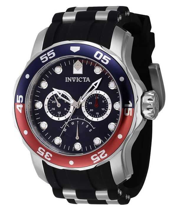 Orologio da uomo Invicta Pro Diver Retrograde GMT Pepsi Bezel Quadrante blu Quarzo 46968 100M