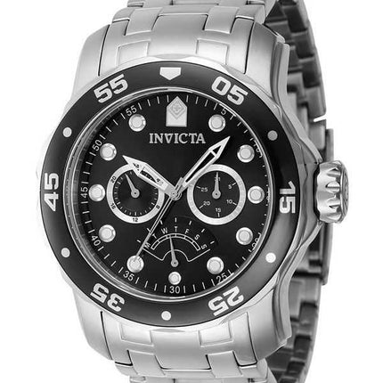Orologio da uomo Invicta Pro Diver Retrograde GMT con quadrante nero al quarzo Diver's 46992 200M