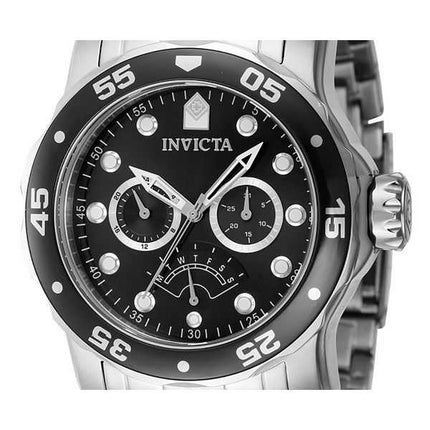Orologio da uomo Invicta Pro Diver Retrograde GMT con quadrante nero al quarzo Diver's 46992 200M