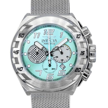 Orologio da uomo Invicta Racing in acciaio inossidabile con quadrante turchese al quarzo 47202