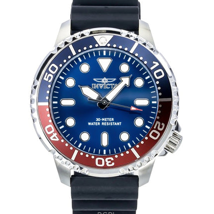Orologio da uomo Invicta Pro Diver con cinturino in silicone, quadrante blu, lunetta Pepsi, al quarzo 47222