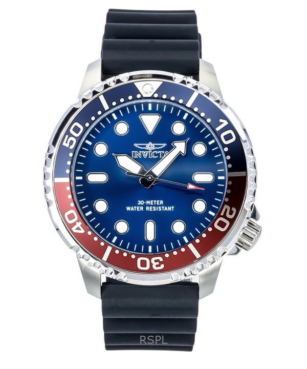 Orologio da uomo Invicta Pro Diver con cinturino in silicone, quadrante blu, lunetta Pepsi, al quarzo 47222
