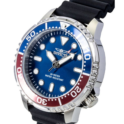 Orologio da uomo Invicta Pro Diver con cinturino in silicone, quadrante blu, lunetta Pepsi, al quarzo 47222