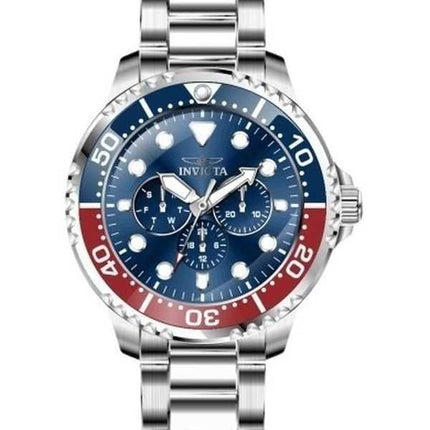Orologio da uomo Invicta Pro Diver in acciaio inossidabile blu e rosso Pepsi Bezel quadrante blu al quarzo 47227