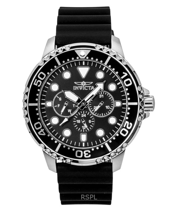 Orologio da uomo Invicta Pro Diver GMT con cinturino in silicone e quadrante nero al quarzo 47234