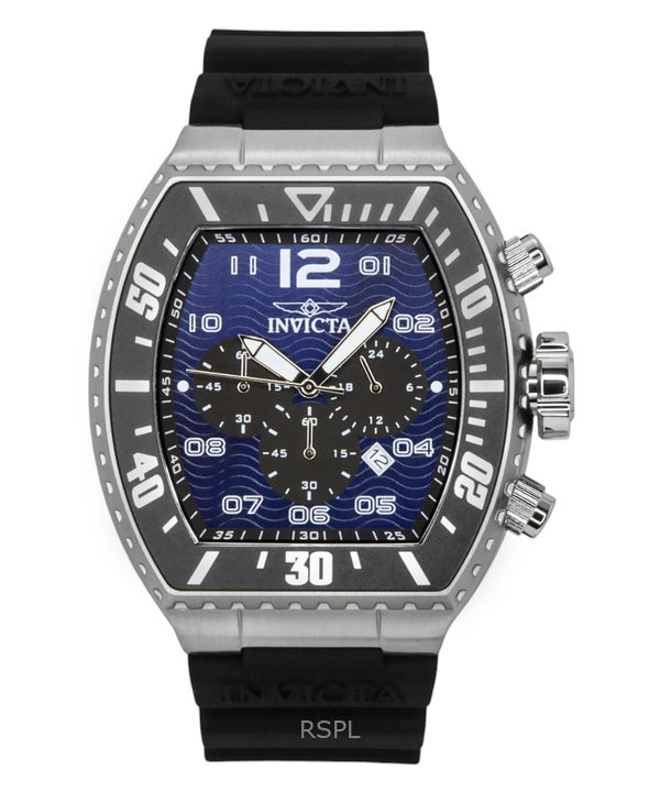 Orologio da uomo Invicta Pro Diver Zager Chronograph GMT con cinturino in silicone e quadrante blu al quarzo 47281 100M