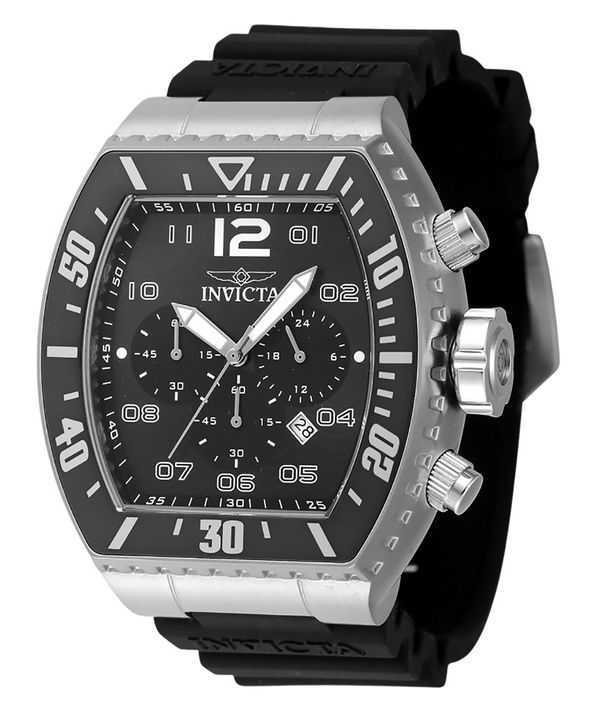 Orologio da uomo Invicta Pro Diver Chronograph cinturino in silicone quadrante nero al quarzo 47282 100M