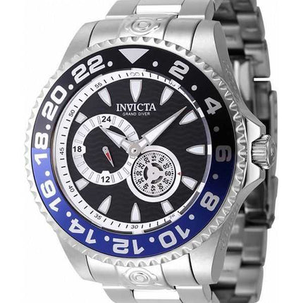 Orologio da uomo Invicta Pro Diver in acciaio inossidabile con lunetta nera e blu e quadrante nero, automatico, subacqueo 47300