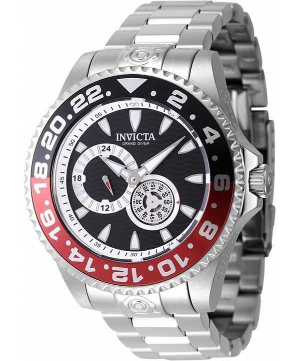Orologio da uomo Invicta Pro Diver in acciaio inossidabile con quadrante nero e lunetta Coke rossa e nera, automatico, subacqueo