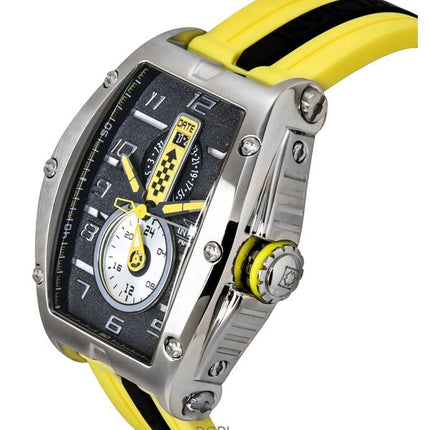 Orologio da uomo Invicta Racing con cinturino in silicone e quadrante nero al quarzo 47383 100M