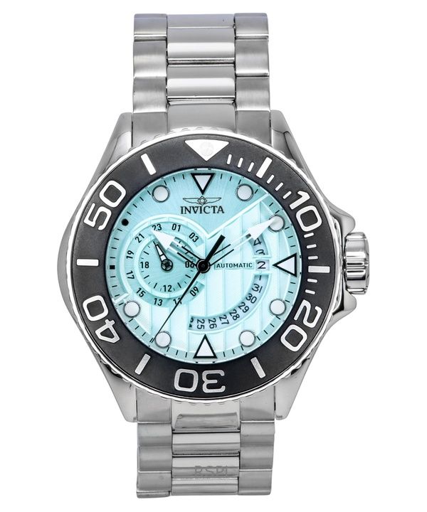 Orologio da uomo Invicta Grand Diver GMT in acciaio inossidabile con quadrante turchese automatico 47541 300M