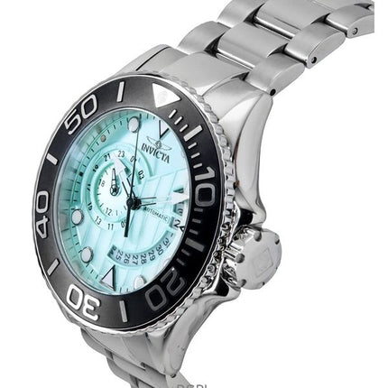 Orologio da uomo Invicta Grand Diver GMT in acciaio inossidabile con quadrante turchese automatico 47541 300M