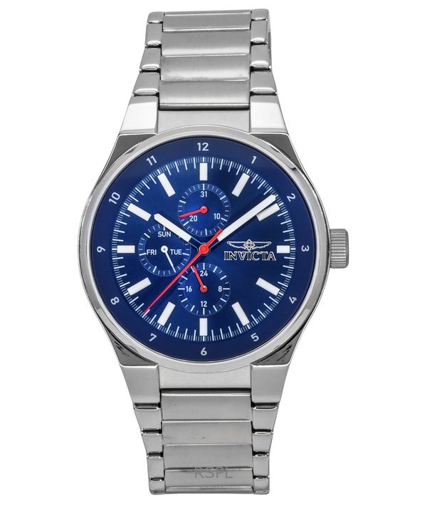 Orologio da uomo Invicta Racing in acciaio inossidabile con quadrante blu al quarzo 47548