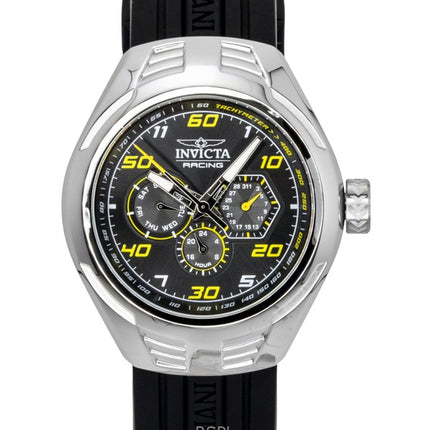Orologio da uomo Invicta Racing con cinturino in silicone e quadrante nero al quarzo 47724