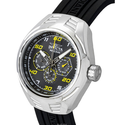 Orologio da uomo Invicta Racing con cinturino in silicone e quadrante nero al quarzo 47724