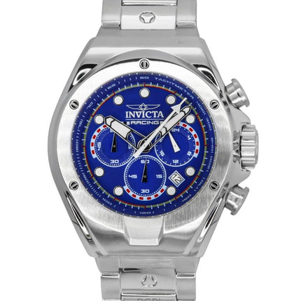 Orologio da uomo Invicta Racing Chronograph in acciaio inossidabile con quadrante blu al quarzo 47745