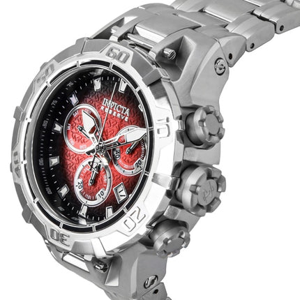 Orologio da uomo Invicta Reserve Ocean Warrior Cronografo con quadrante rosso e nero al quarzo 47849 100M