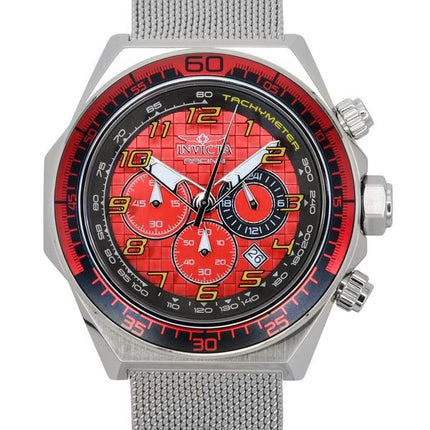 Orologio da uomo Invicta Racing Chronograph in acciaio inossidabile con quadrante rosso al quarzo 47900