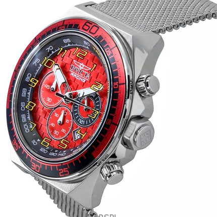 Orologio da uomo Invicta Racing Chronograph in acciaio inossidabile con quadrante rosso al quarzo 47900