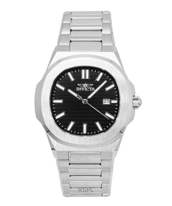Orologio da uomo Invicta Speedway in acciaio inossidabile con quadrante nero al quarzo 48319