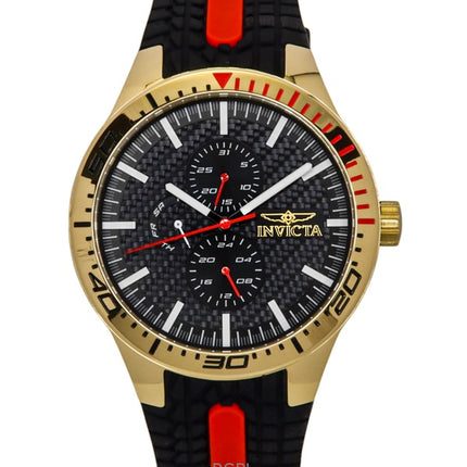 Orologio da uomo Invicta Racing con cinturino in silicone e quadrante nero al quarzo 48872