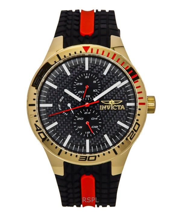 Orologio da uomo Invicta Racing con cinturino in silicone e quadrante nero al quarzo 48872