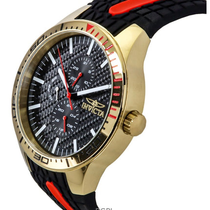Orologio da uomo Invicta Racing con cinturino in silicone e quadrante nero al quarzo 48872