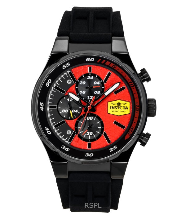 Orologio da uomo Invicta Racing Chronograph con cinturino in silicone e quadrante rosso al quarzo 48877