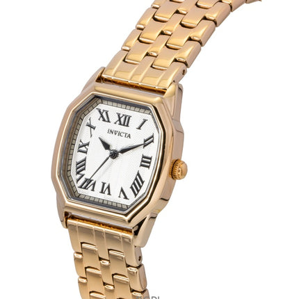 Orologio da donna Invicta Wildflower in acciaio inossidabile color oro rosa con quadrante argentato al quarzo 48960