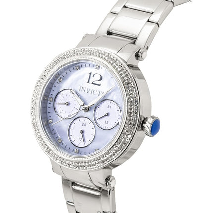 Orologio da donna Invicta Bolt in acciaio inossidabile con quadrante viola chiaro e cinturino al quarzo 49814 100M