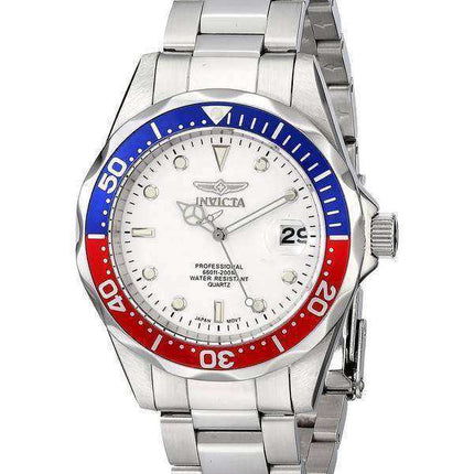 Orologio da uomo Invicta Pro Divers 200M con quadrante bianco al quarzo 8933