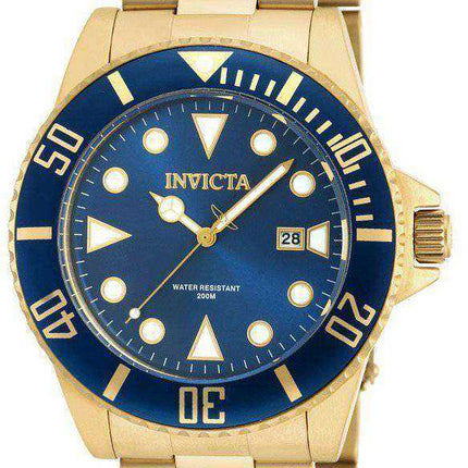 Orologio da uomo Invicta Pro Diver Quartz Gold Tone 200M 90196