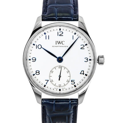 Orologio da uomo IWC Portugieser con cinturino in pelle e quadrante argentato, automatico, IW358304