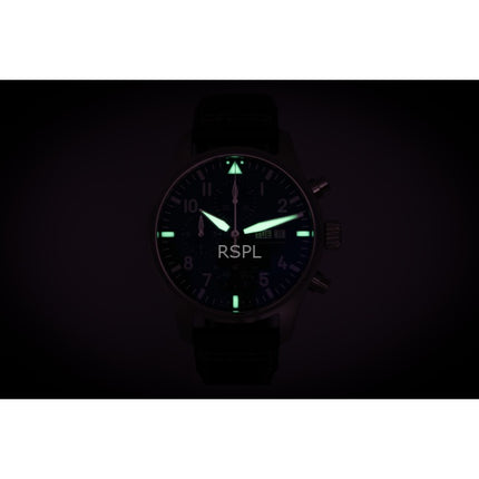 Orologio da uomo IWC Pilots Chronograph con cinturino in pelle e quadrante verde, automatico, IW378005, 100M